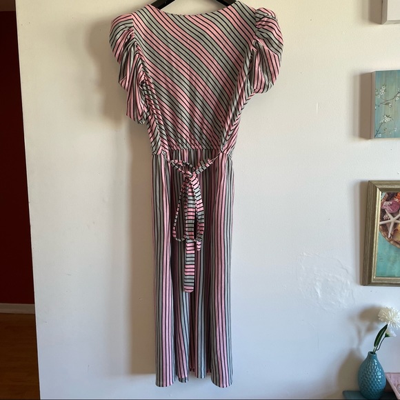 Vintage Size 9/10 Sears Dress Grey and Pink Stripped - Picture 10 of 11